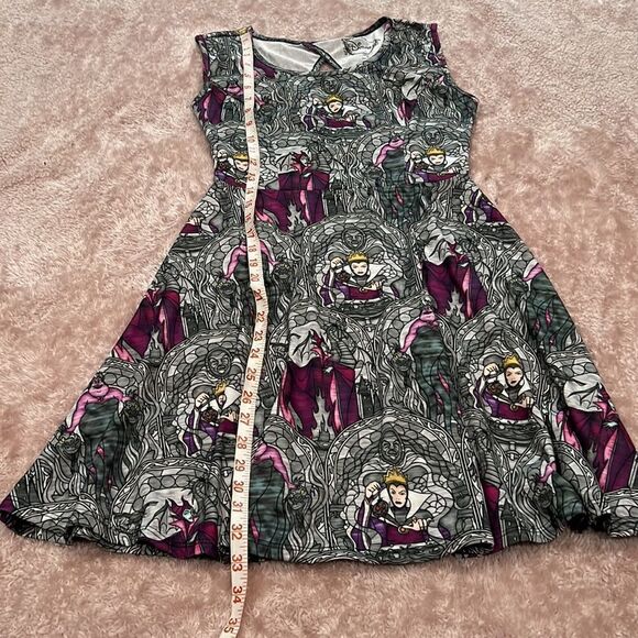 94. Disney Villains Stained Glass Skater Dress Size Small Stretchy - Picture 6 of 7